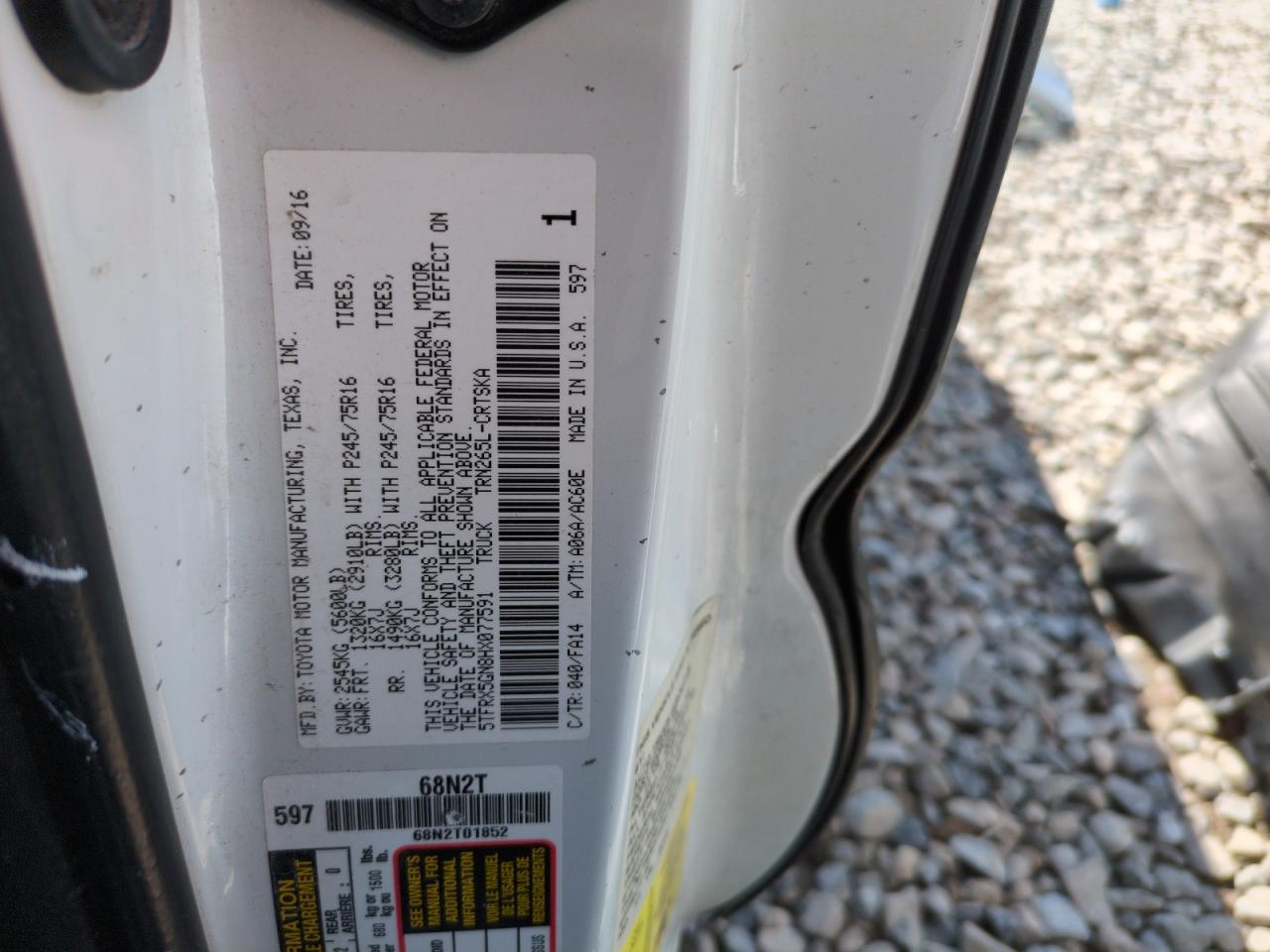 2017 Toyota Tacoma Access Cab VIN: 5TFRX5GN8HX077591 Lot: 55273305