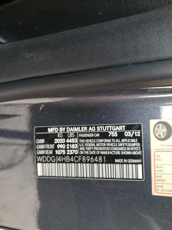 2012 Mercedes-Benz C 250 VIN: WDDGJ4HB4CF896481 Lot: 55032045
