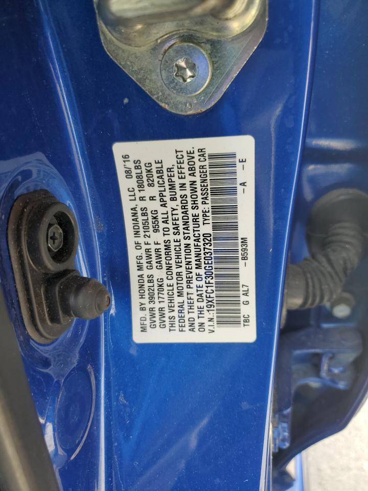 2016 Honda Civic Ex VIN: 19XFC1F30GE037320 Lot: 53647275