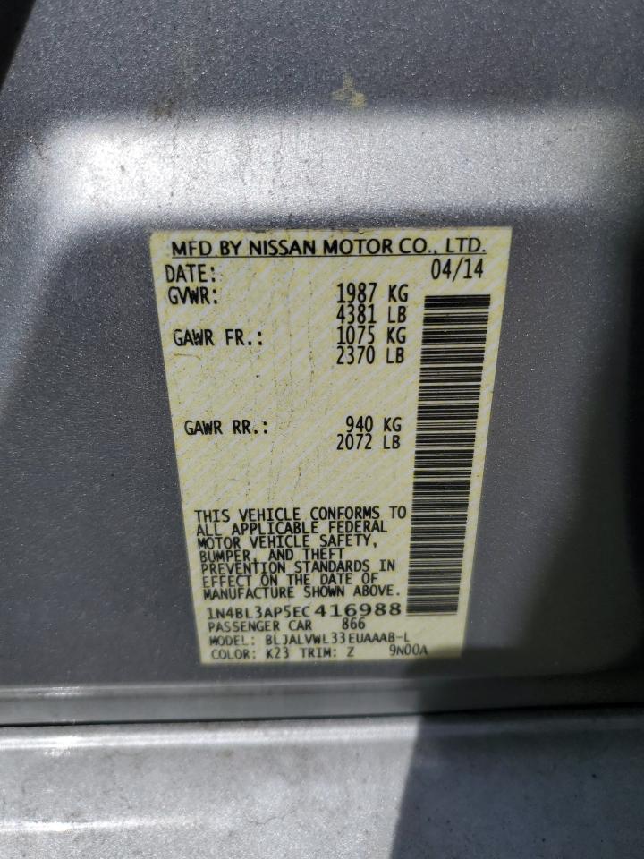 2014 Nissan Altima 3.5S VIN: 1N4BL3AP5EC416988 Lot: 68887575