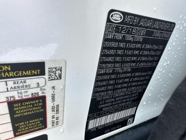 2019 LAND ROVER RANGE ROVER SUPERCHARGED