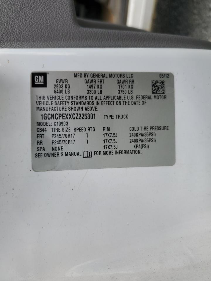 2012 Chevrolet Silverado C1500 VIN: 1GCNCPEXXCZ325301 Lot: 53094255