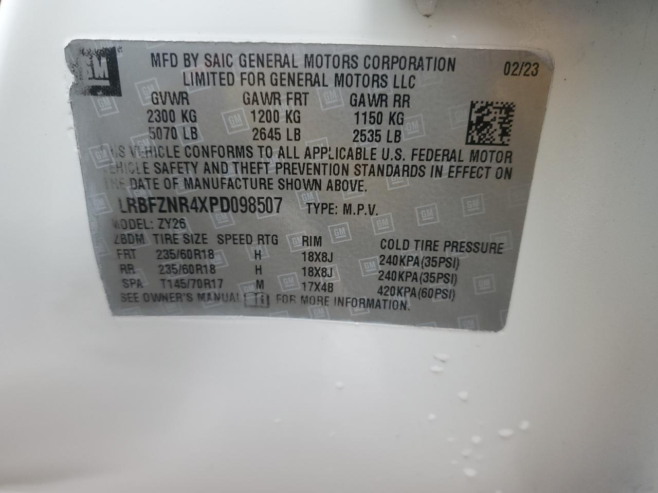 2023 Buick Envision Essence VIN: LRBFZNR4XPD098507 Lot: 52197635