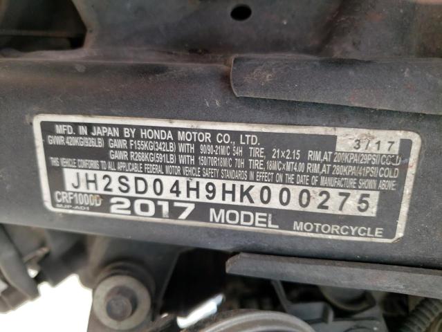 HONDA CRF CYCLE 2017 Белый
