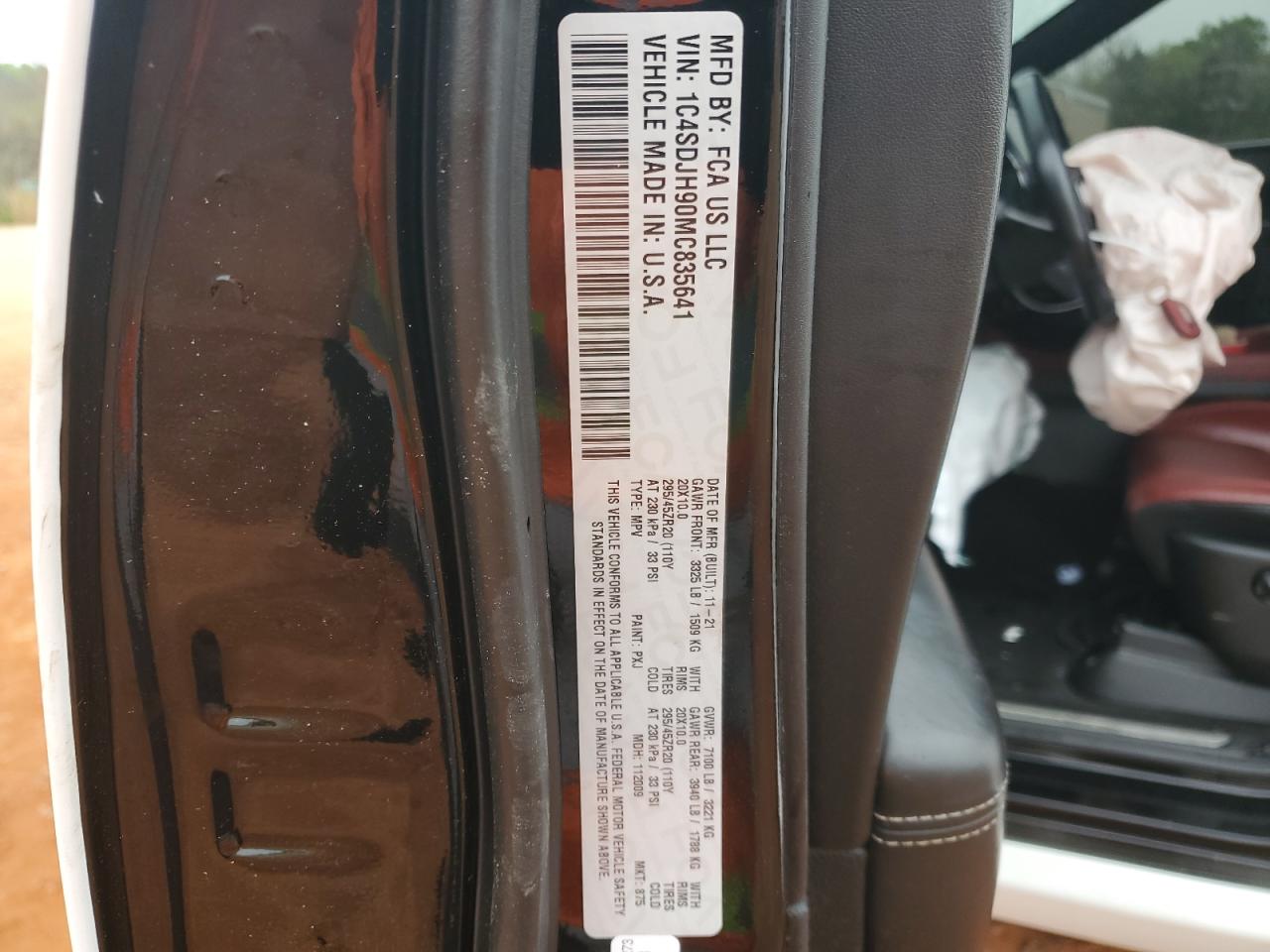 2021 Dodge Durango Srt Hellcat VIN: 1C4SDJH90MC835641 Lot: 51224485