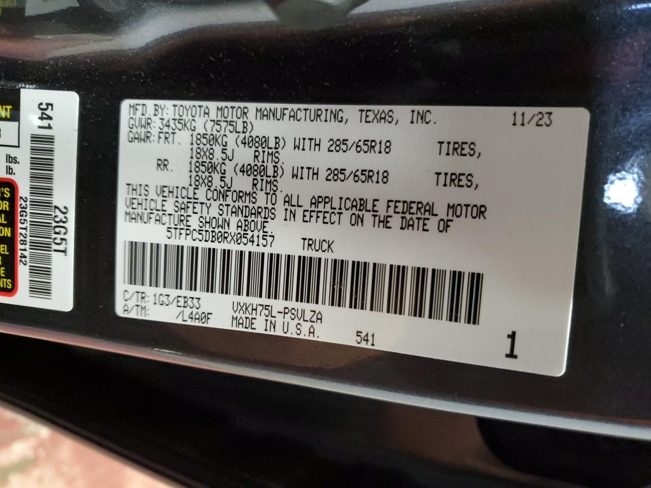 2024 Toyota Tundra Crewmax Limited VIN: 5TFPC5DB0RX054157 Lot: 81688454