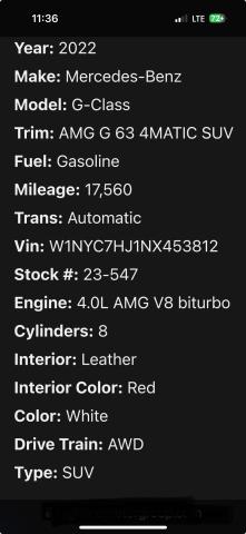 2022 MERCEDES-BENZ G 63 AMG