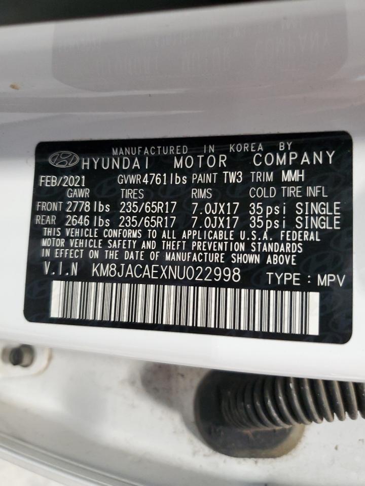 2022 Hyundai Tucson Se VIN: KM8JACAEXNU022998 Lot: 53826225