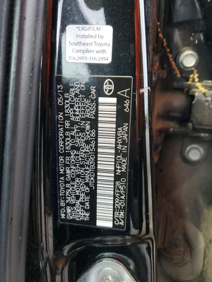 2013 Toyota Prius C VIN: JTDKDTB39D1546186 Lot: 54021415
