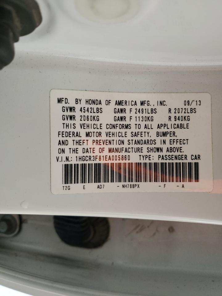 2014 Honda Accord Exl VIN: 1HGCR3F81EA005860 Lot: 51513325