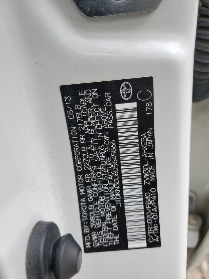 2013 Toyota Prius VIN: JTDKN3DU6D5645866 Lot: 54326485