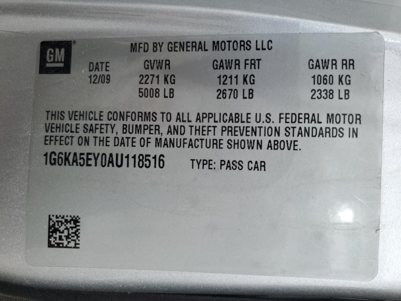 2010 Cadillac Dts VIN: 1G6KA5EY0AU118516 Lot: 50883455