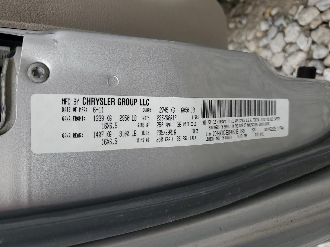 2011 Dodge Grand Caravan Mainstreet VIN: 2D4RN3DG8BR789768 Lot: 54105575