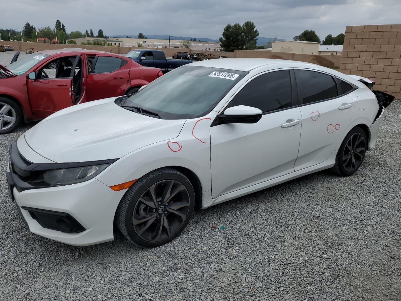 2019 Honda Civic Sport na sprzedaż w Mentone, CA - Rear End