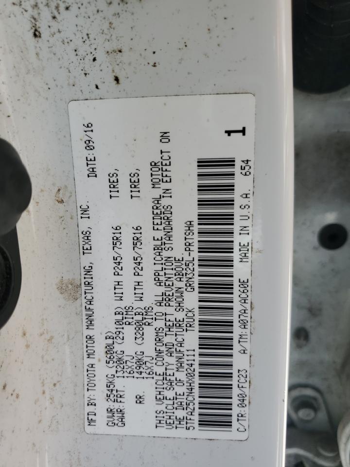 2017 Toyota Tacoma Double Cab VIN: 5TFAZ5CN4HX024111 Lot: 54868615