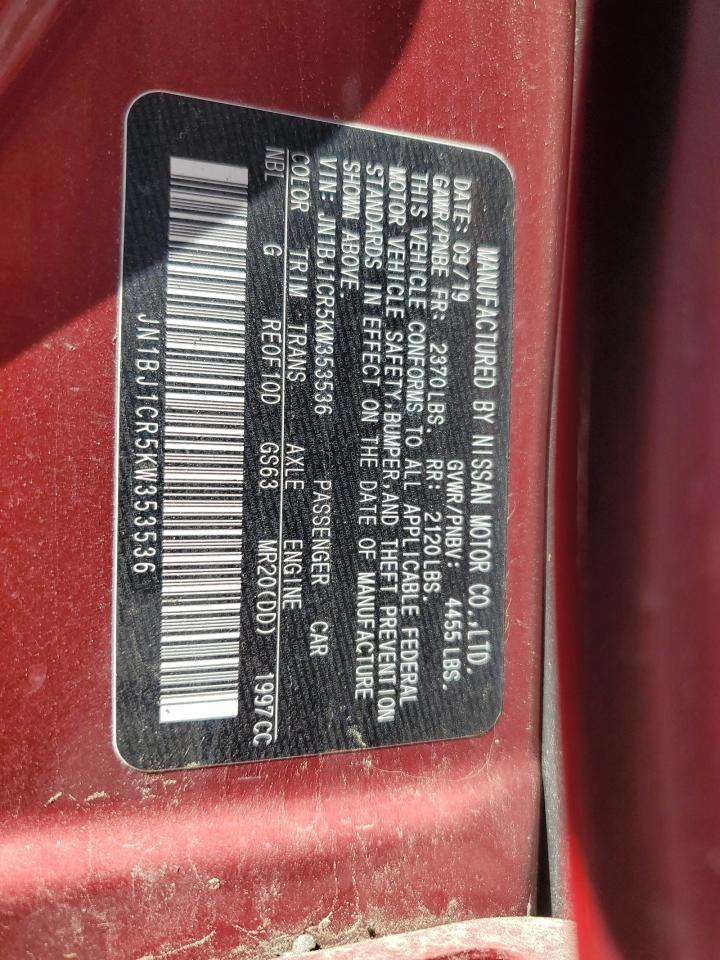 2019 Nissan Rogue Sport S VIN: JN1BJ1CR5KW353536 Lot: 54691915