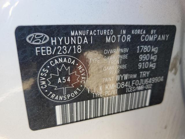 2018 HYUNDAI ELANTRA SEL
