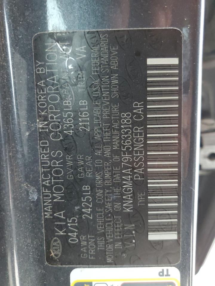 2015 Kia Optima Lx VIN: KNAGM4A79F5633188 Lot: 54992795