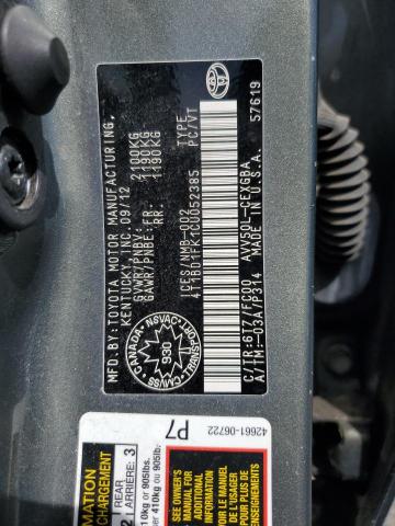 2012 TOYOTA CAMRY HYBRID