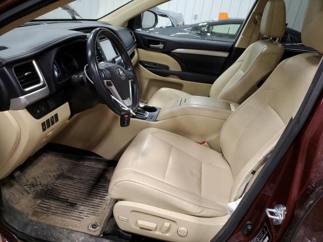  TOYOTA HIGHLANDER 2017 Бордовий