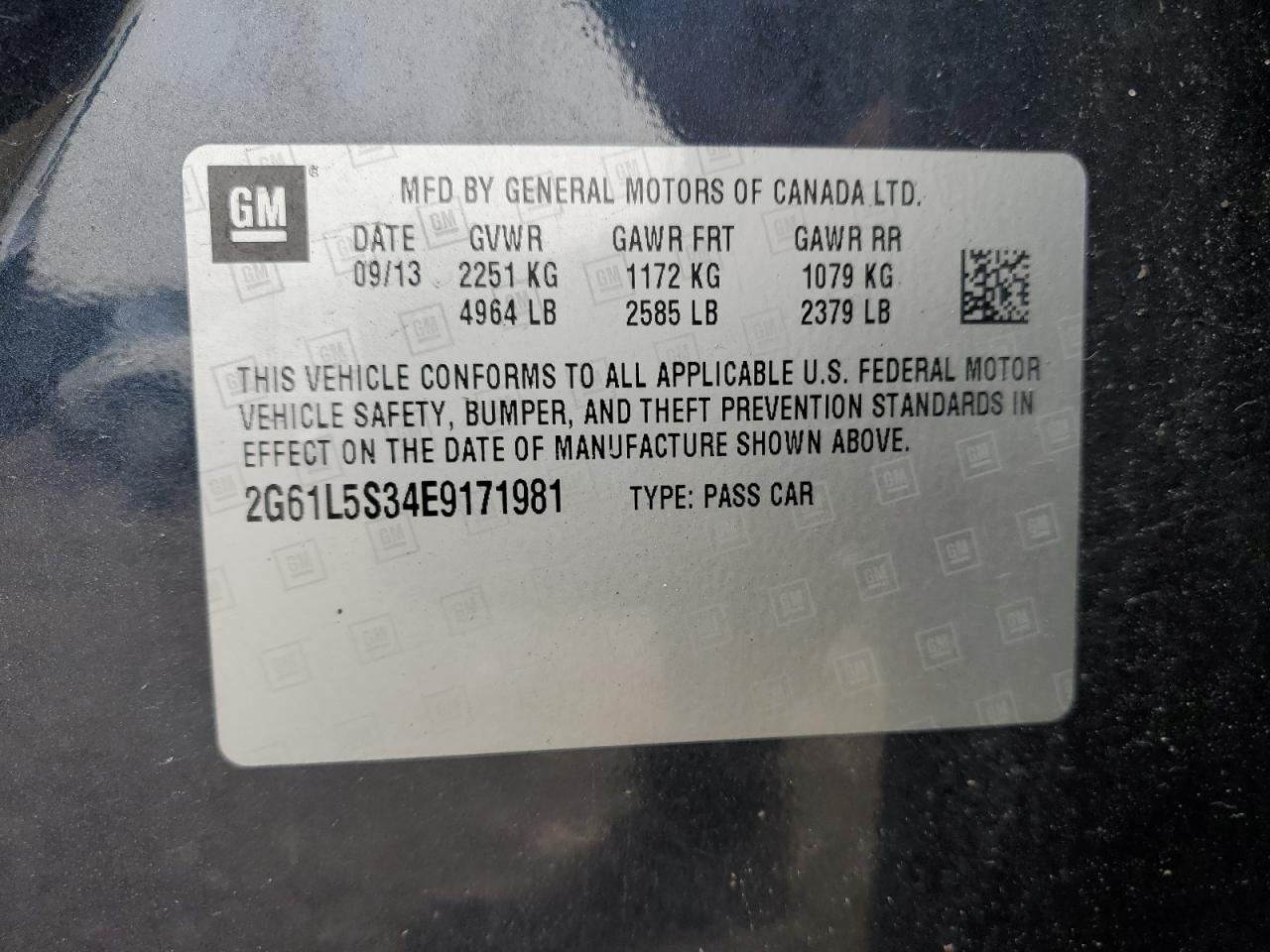 2014 Cadillac Xts VIN: 2G61L5S34E9171981 Lot: 86708765