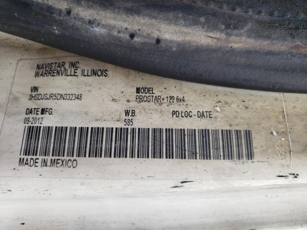 2013 International Prostar Semi Truck VIN: 3HSDJSJR5DN332348 Lot: 51624525
