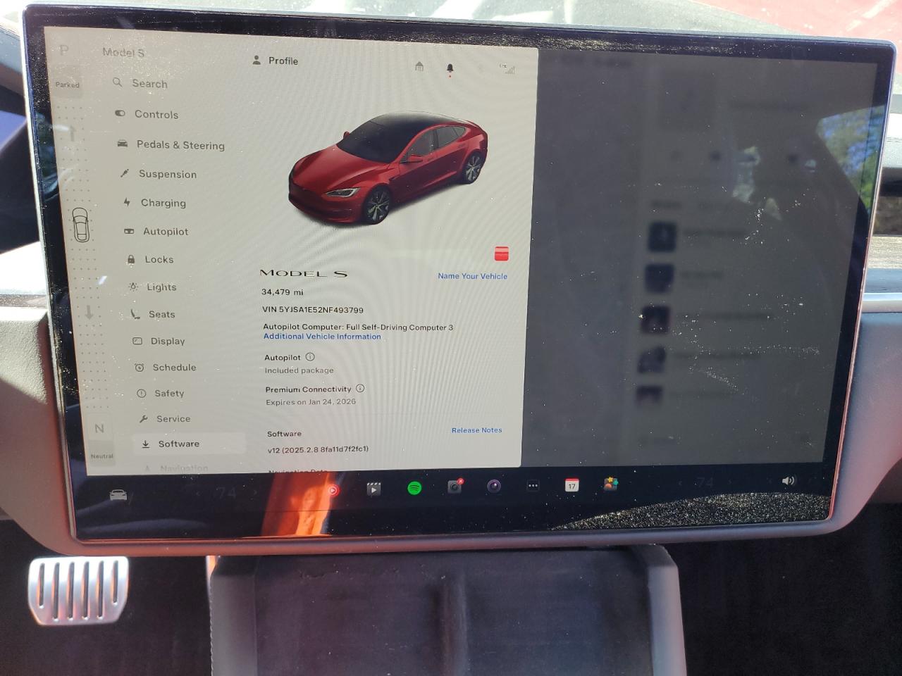2022 Tesla Model S VIN: 5YJSA1E52NF493799 Lot: 53256075