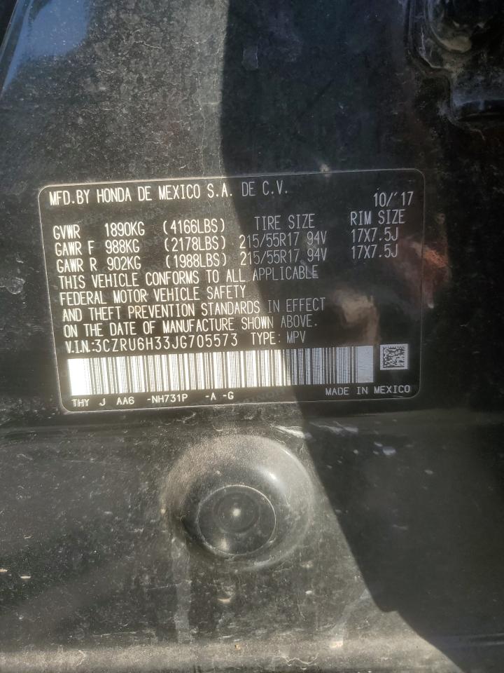 2018 Honda Hr-V Lx VIN: 3CZRU6H33JG705573 Lot: 65122545