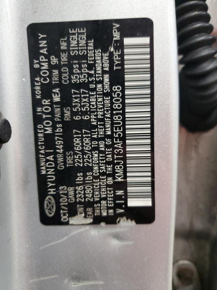 2014 Hyundai Tucson Blu VIN: 818058 Lot: 51732115