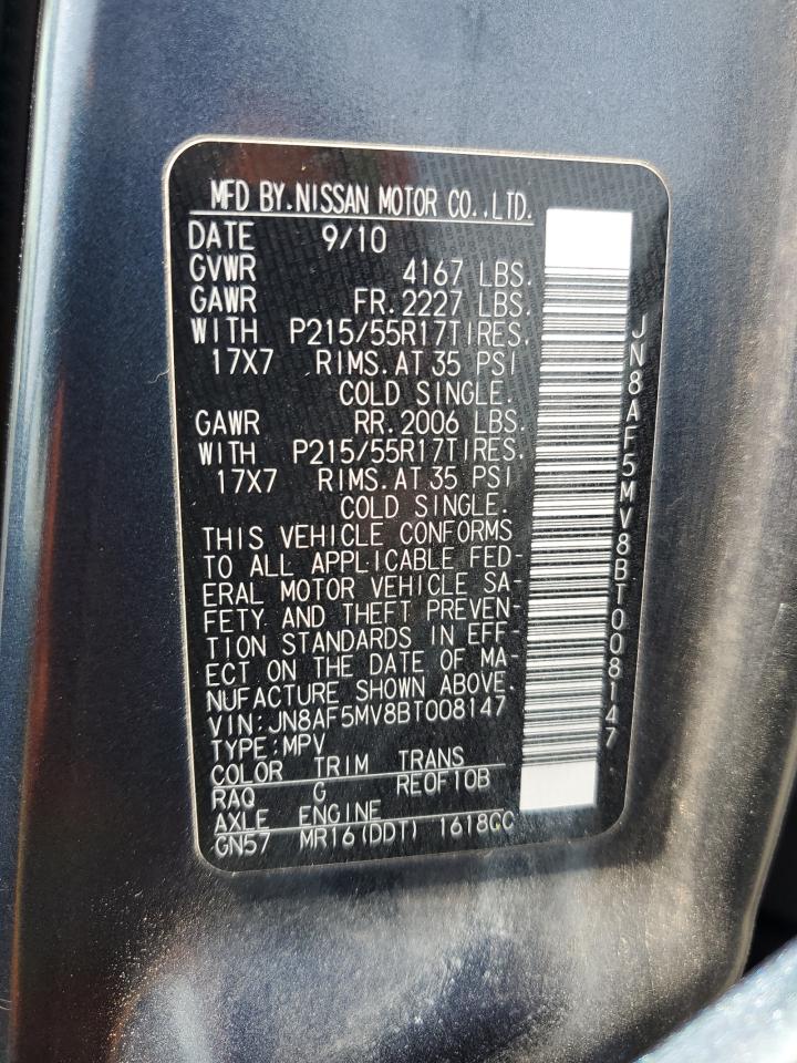 2011 Nissan Juke S VIN: JN8AF5MV8BT008147 Lot: 54492775