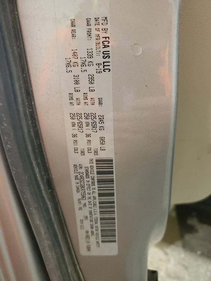 2019 Dodge Grand Caravan Sxt VIN: 2C4RDGCG8KR755063 Lot: 55016295