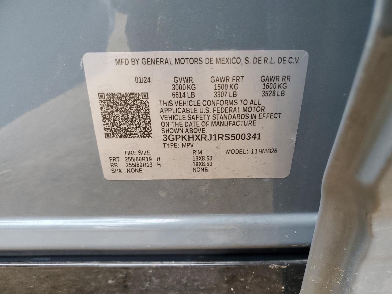 2024 Honda Prologue Tour VIN: 3GPKHXRJ1RS500341 Lot: 53942385