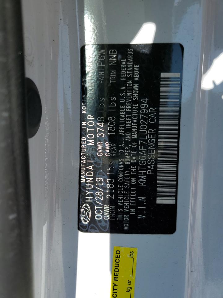 2020 Hyundai Veloster Base VIN: KMHTG6AF7LU027994 Lot: 52065775