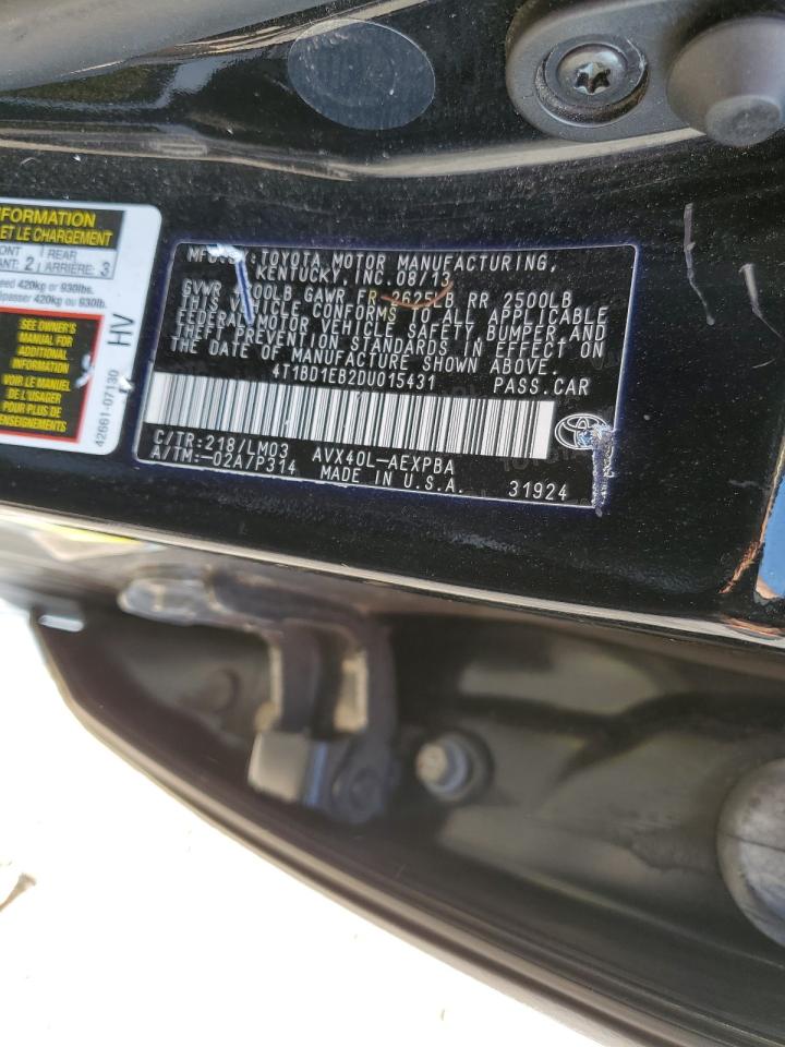 2013 Toyota Avalon Hybrid VIN: 4T1BD1EB2DU015431 Lot: 54298125