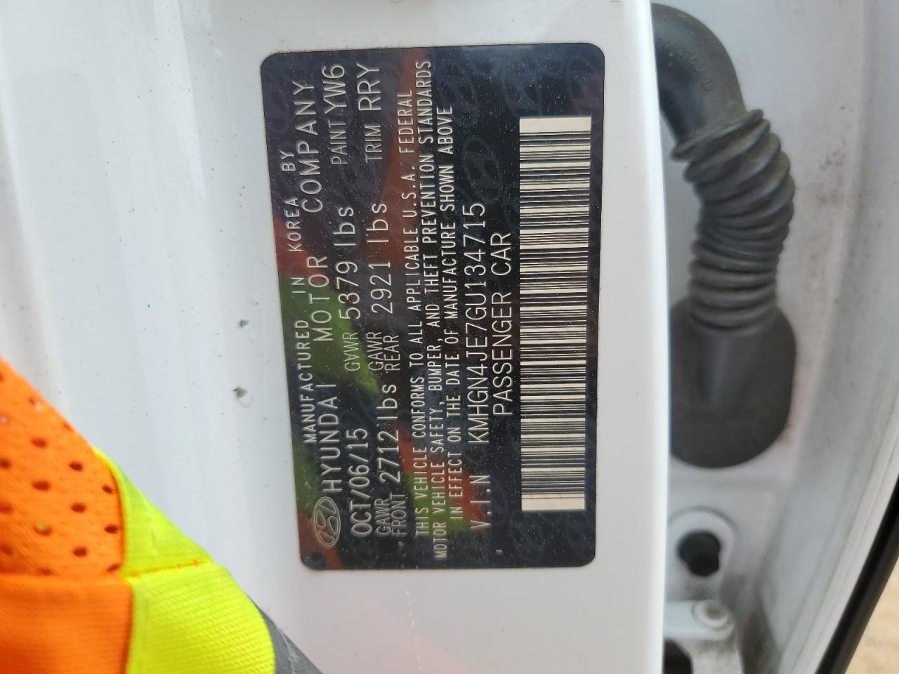 KMHGN4JE7GU134715 2016 Hyundai Genesis 3.8L