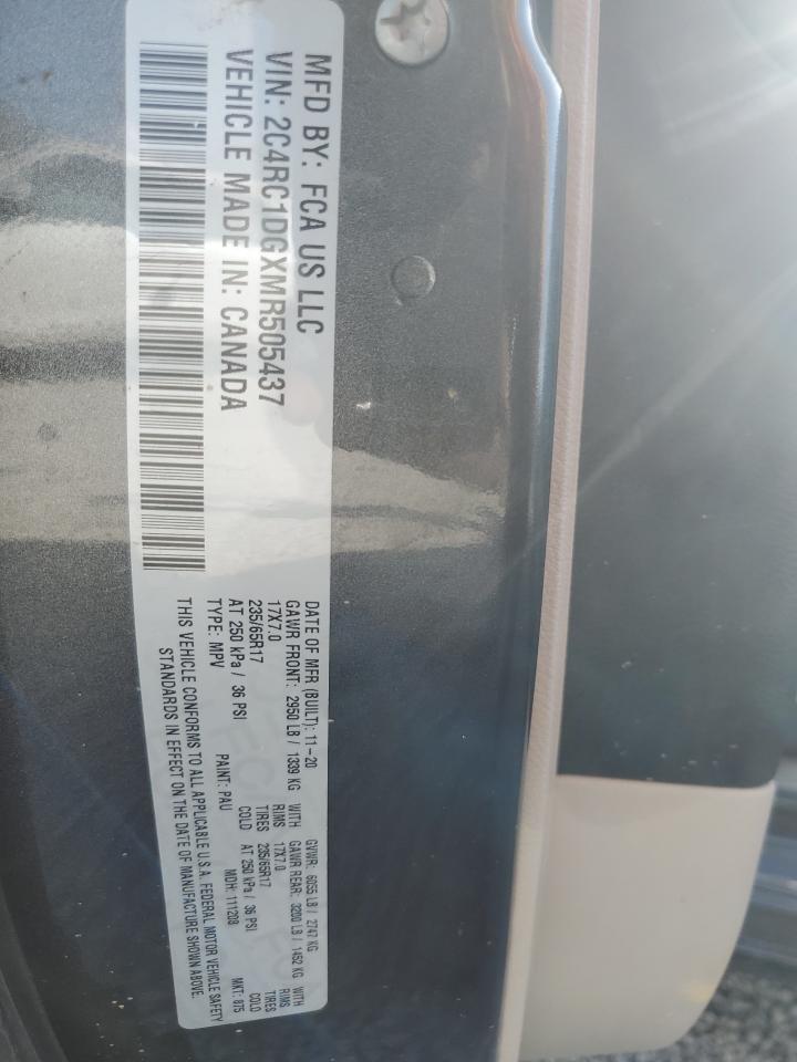 2021 Chrysler Voyager Lxi VIN: 2C4RC1DGXMR505437 Lot: 54858855