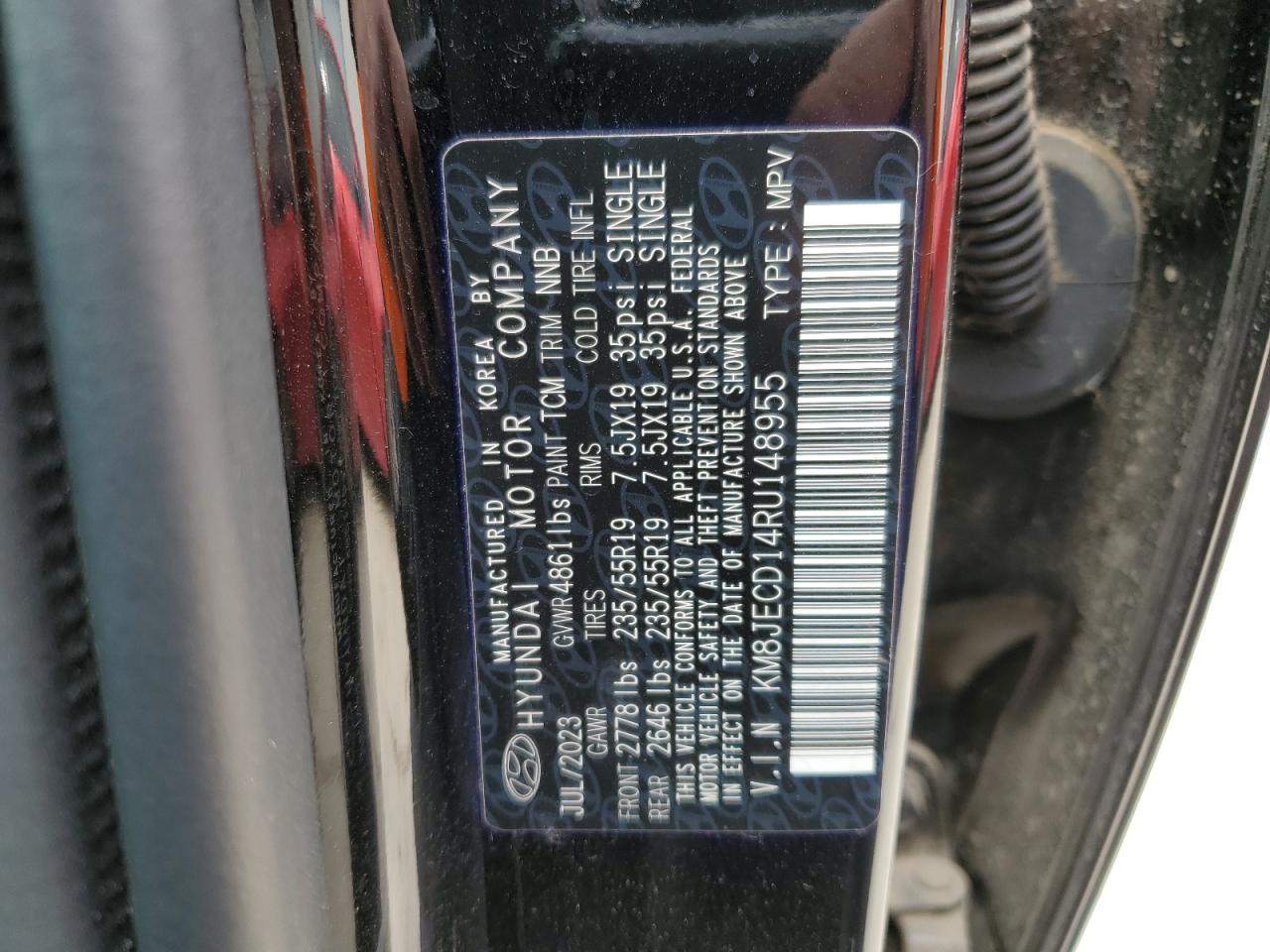 2024 Hyundai Tucson Limited VIN: KM8JECD14RU148955 Lot: 51633415