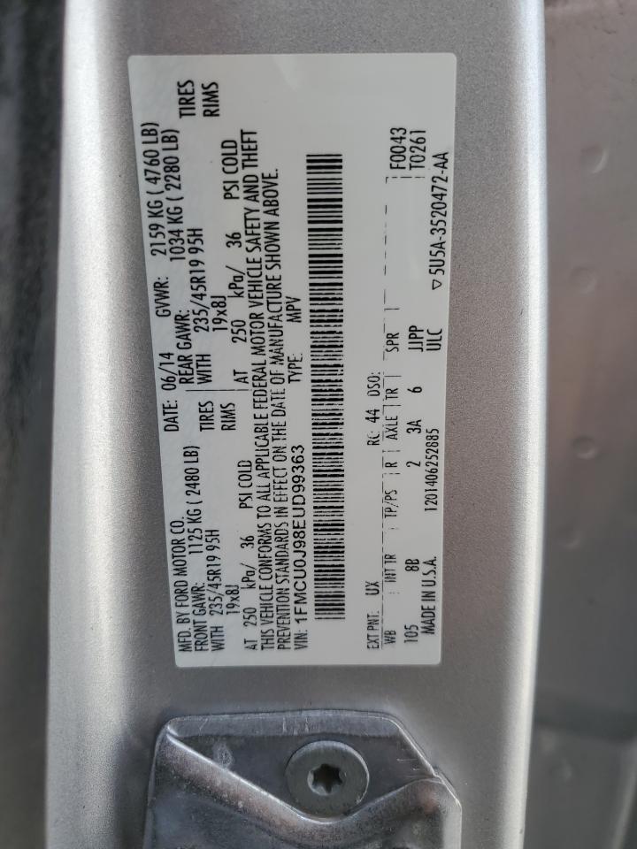 2014 Ford Escape Titanium VIN: 1FMCU0J98EUD99363 Lot: 53858155