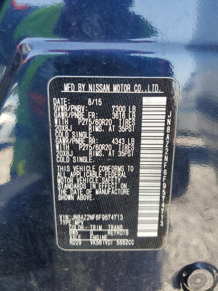 2015 Infiniti Qx80 VIN: JN8AZ2NF6F9574713 Lot: 52561015