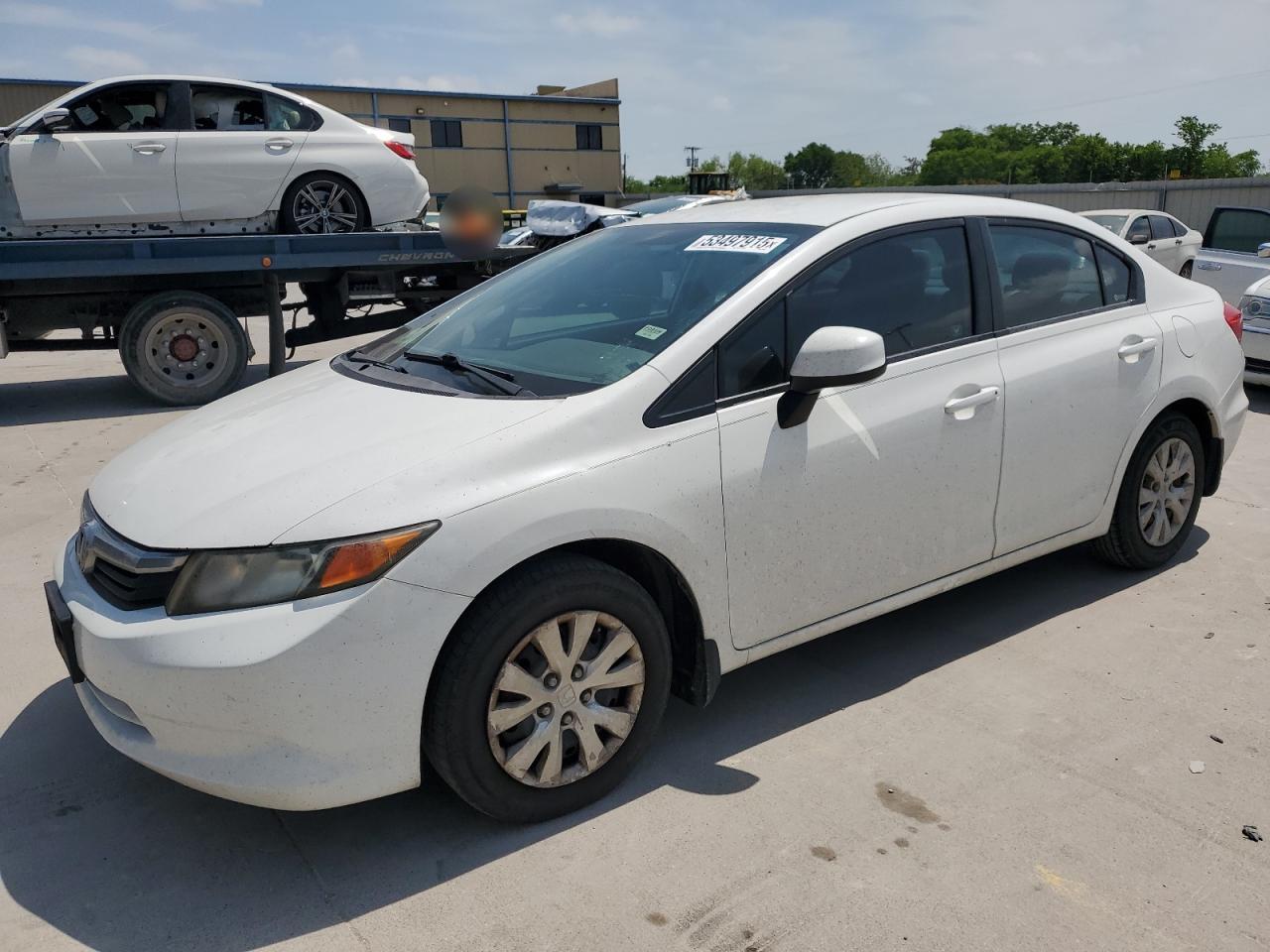 2012 Honda Civic Lx იყიდება Wilmer-ში, TX - Minor Dent/Scratches
