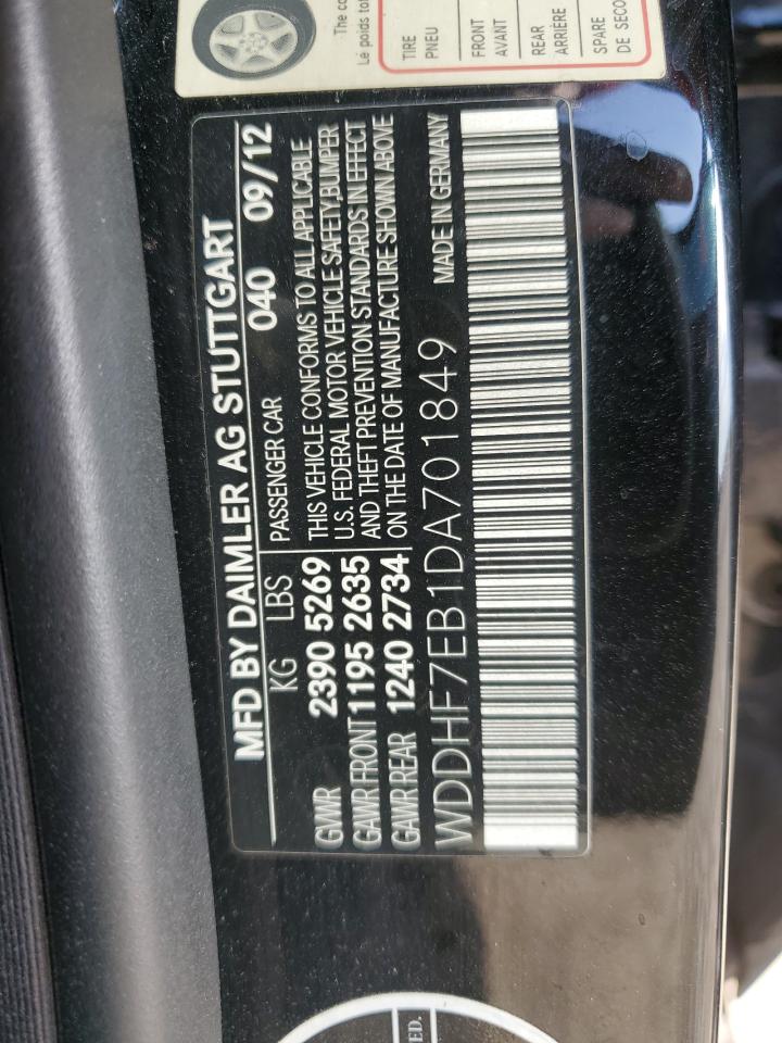2013 Mercedes-Benz E 63 Amg VIN: WDDHF7EB1DA701849 Lot: 53877195