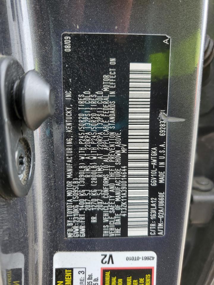 2009 Toyota Venza VIN: 4T3ZK11A39U014644 Lot: 54123705
