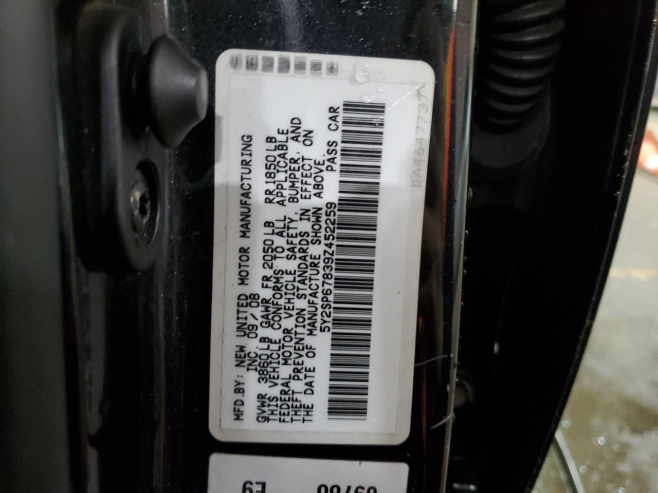 2009 Pontiac Vibe VIN: 5Y2SP67839Z452259 Lot: 51142915