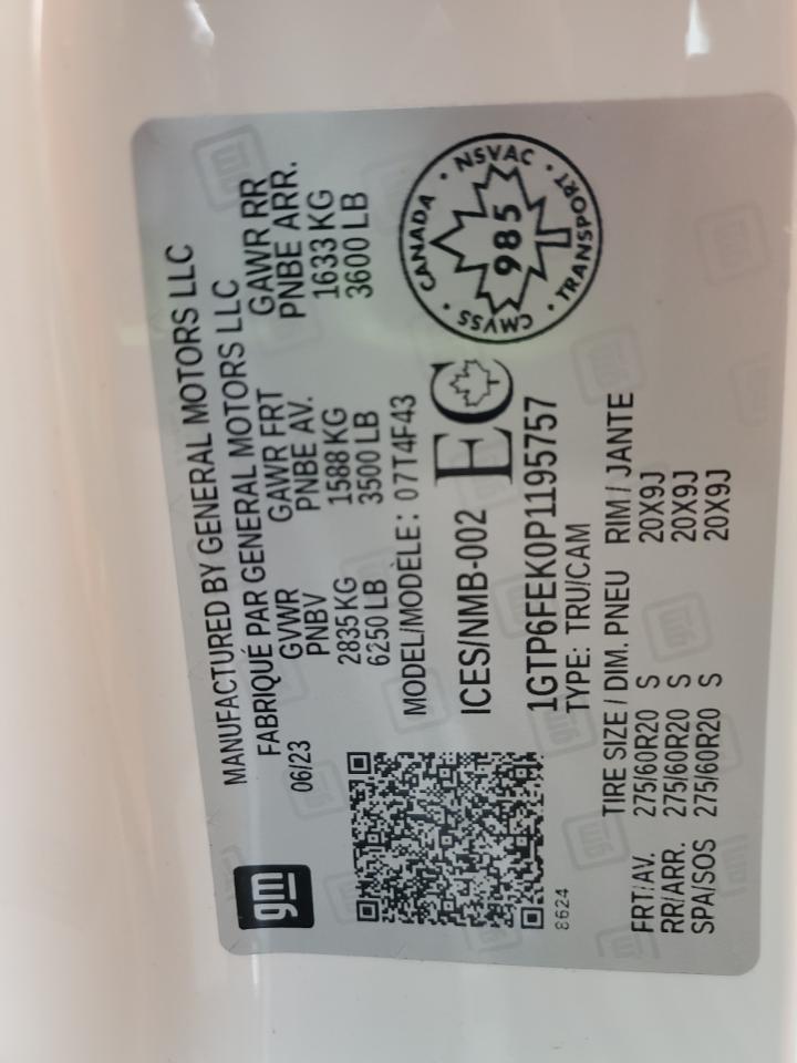 2023 GMC Canyon Denali VIN: 1GTP6FEK0P1195757 Lot: 52525385