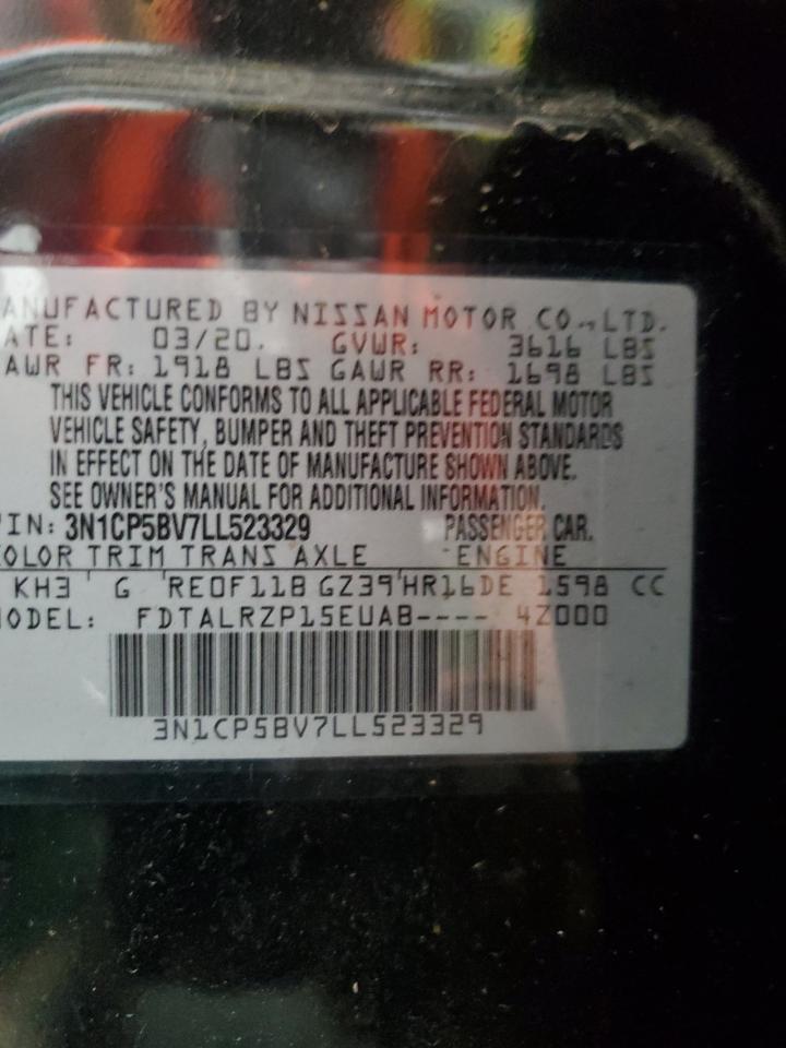 2020 Nissan Kicks S VIN: 3N1CP5BV7LL523329 Lot: 50291065