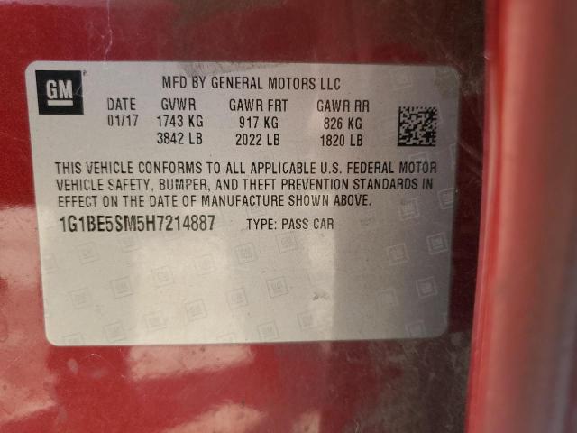 2017 CHEVROLET CRUZE LT  