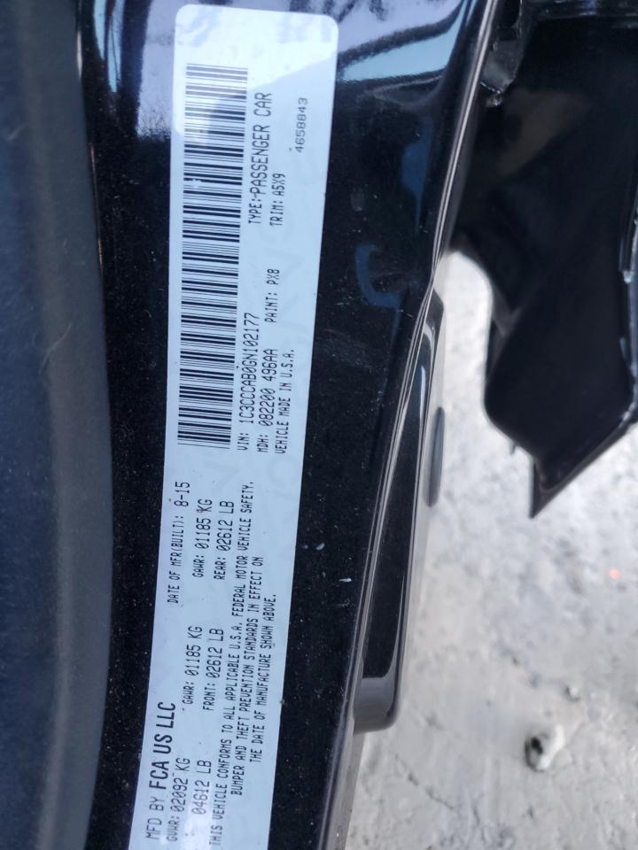 2016 Chrysler 200 Limited VIN: 1C3CCCAB0GN102177 Lot: 53364025