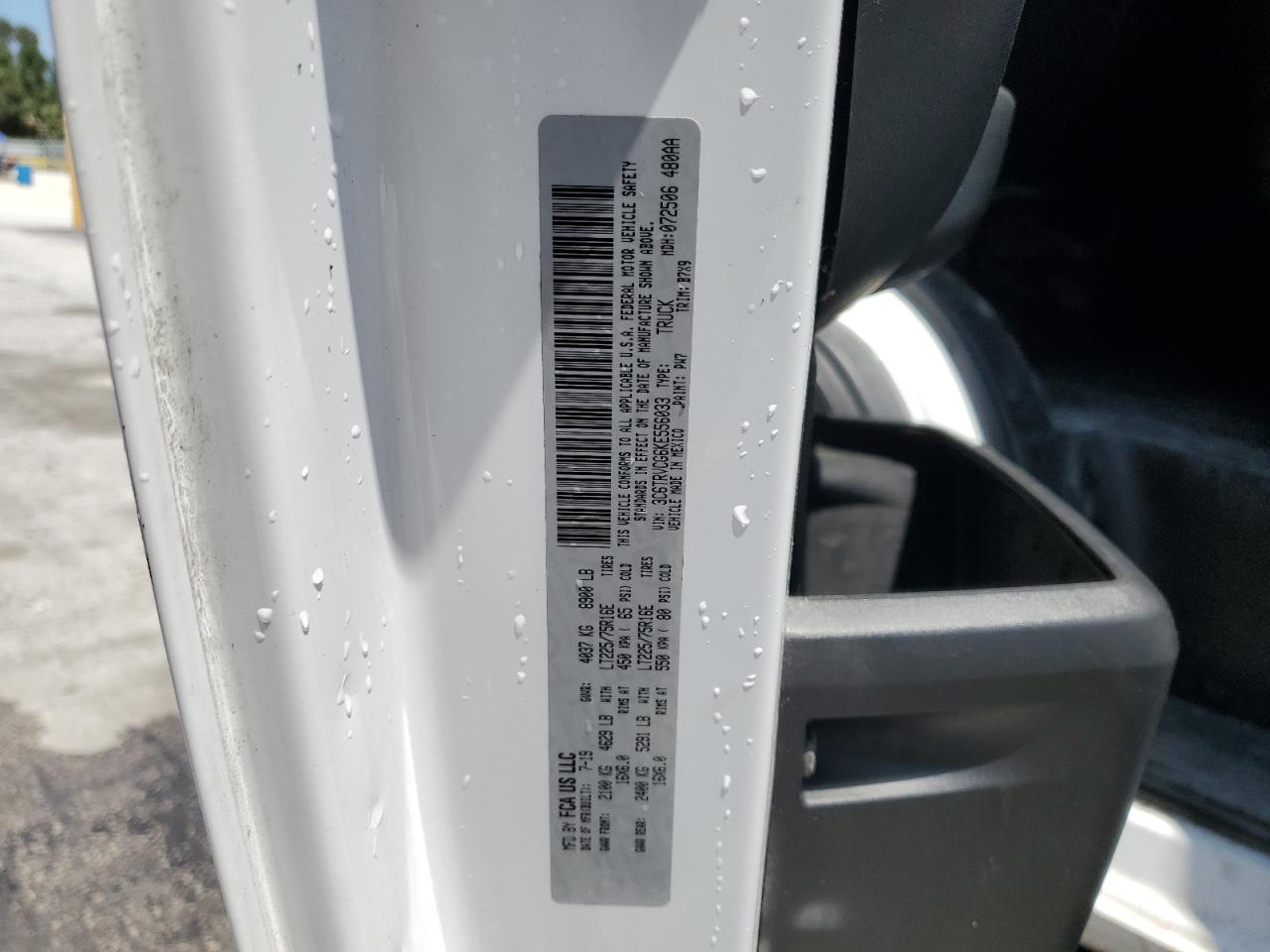 2019 Ram Promaster 2500 2500 High VIN: 3C6TRVCG6KE556033 Lot: 53682775