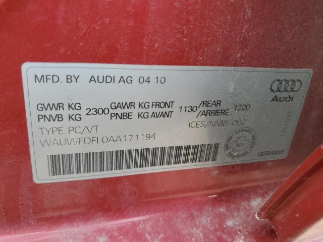 2010 AUDI A4 PREMIUM PLUS