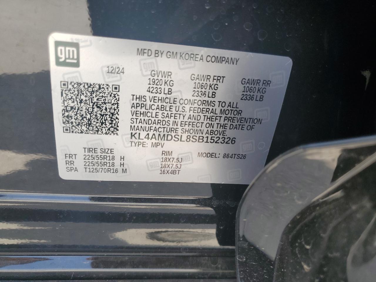 2025 Buick Encore Gx Sport Touring VIN: KL4AMDSL8SB152326 Lot: 53404795